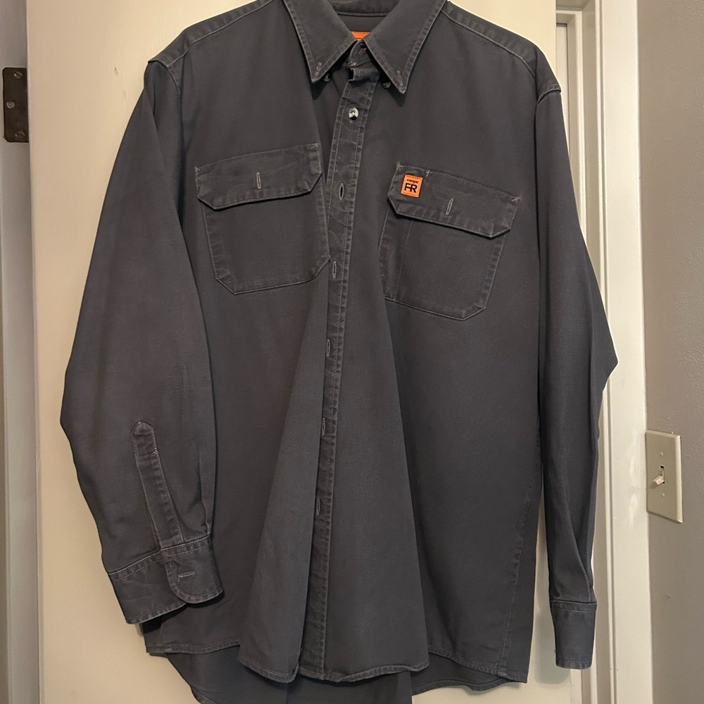 Wrangler Men's Dark Gray Casual Button Down Shirt